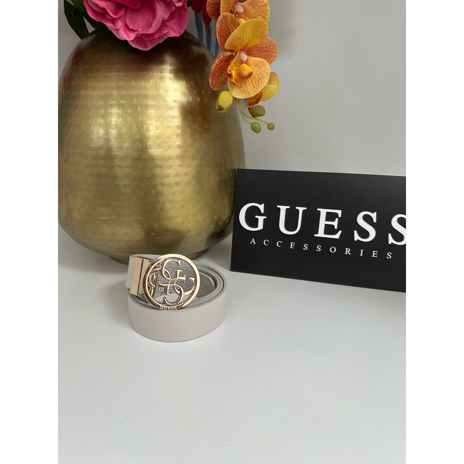 Guess 2 in 1 Belt Noelle Bone Logo Guess 1057