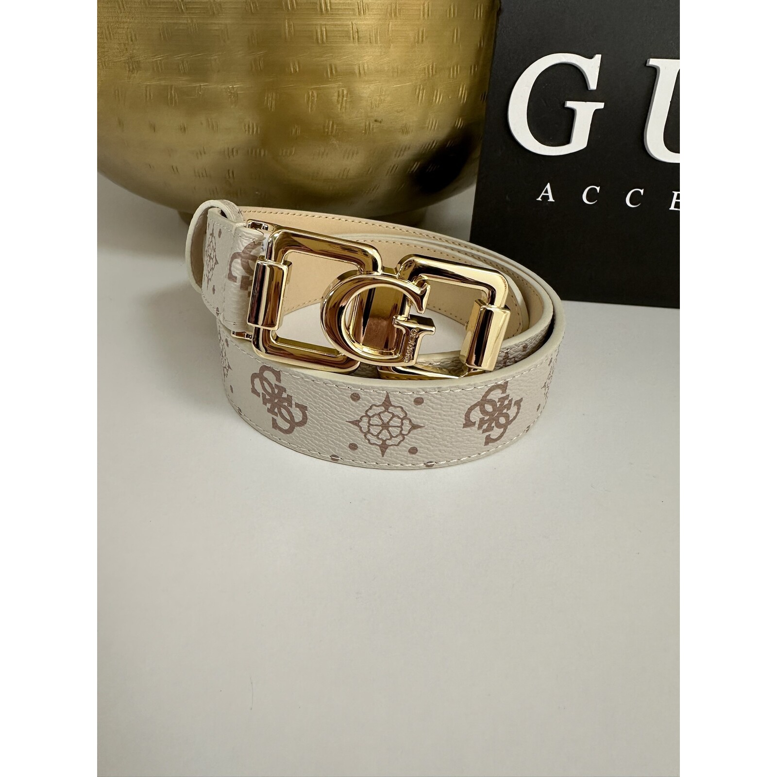 Guess Belt Emelie Vanilla Logo Guess 1060