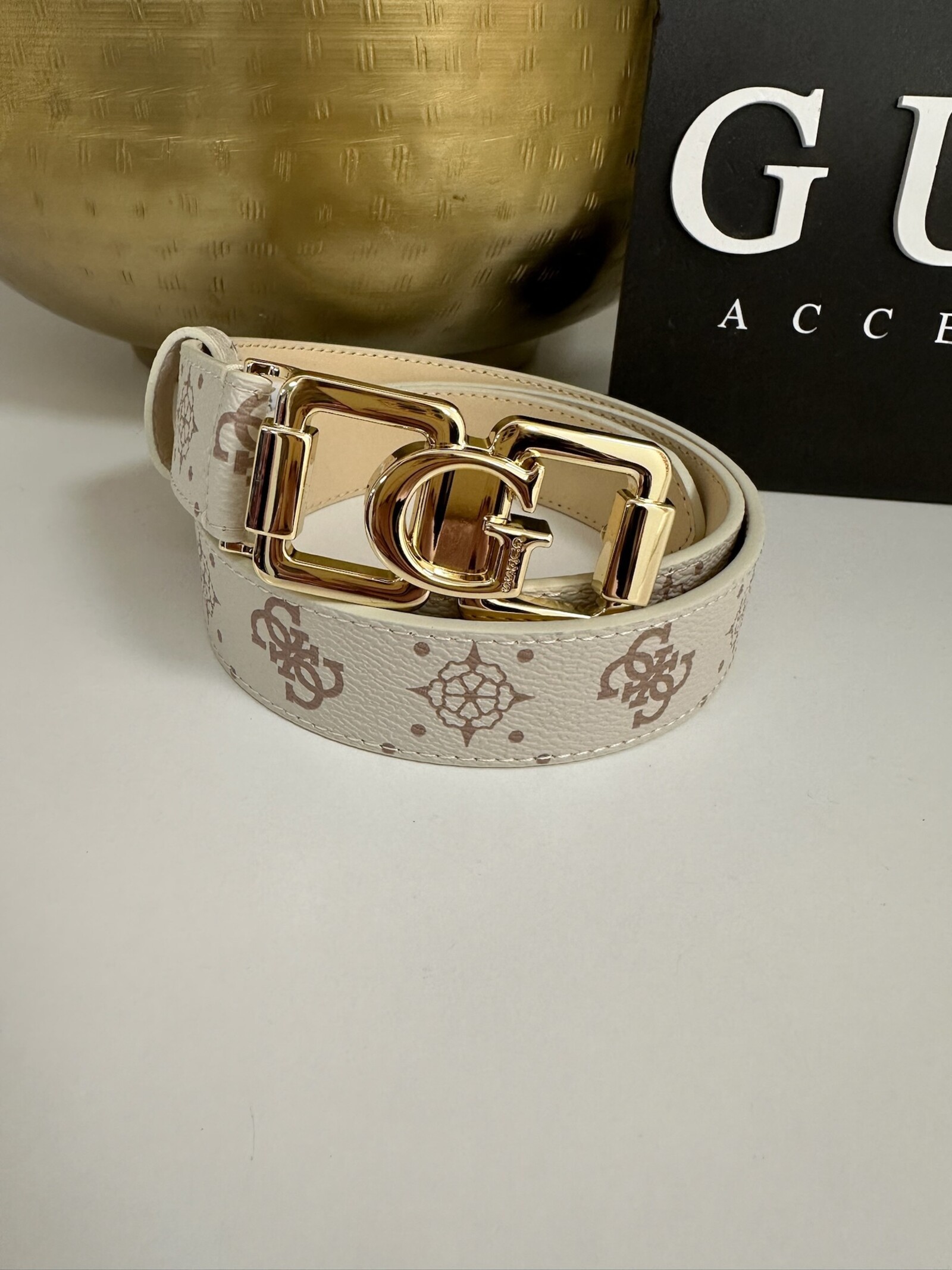 Guess Belt Emelie Vanilla Logo Guess 1060
