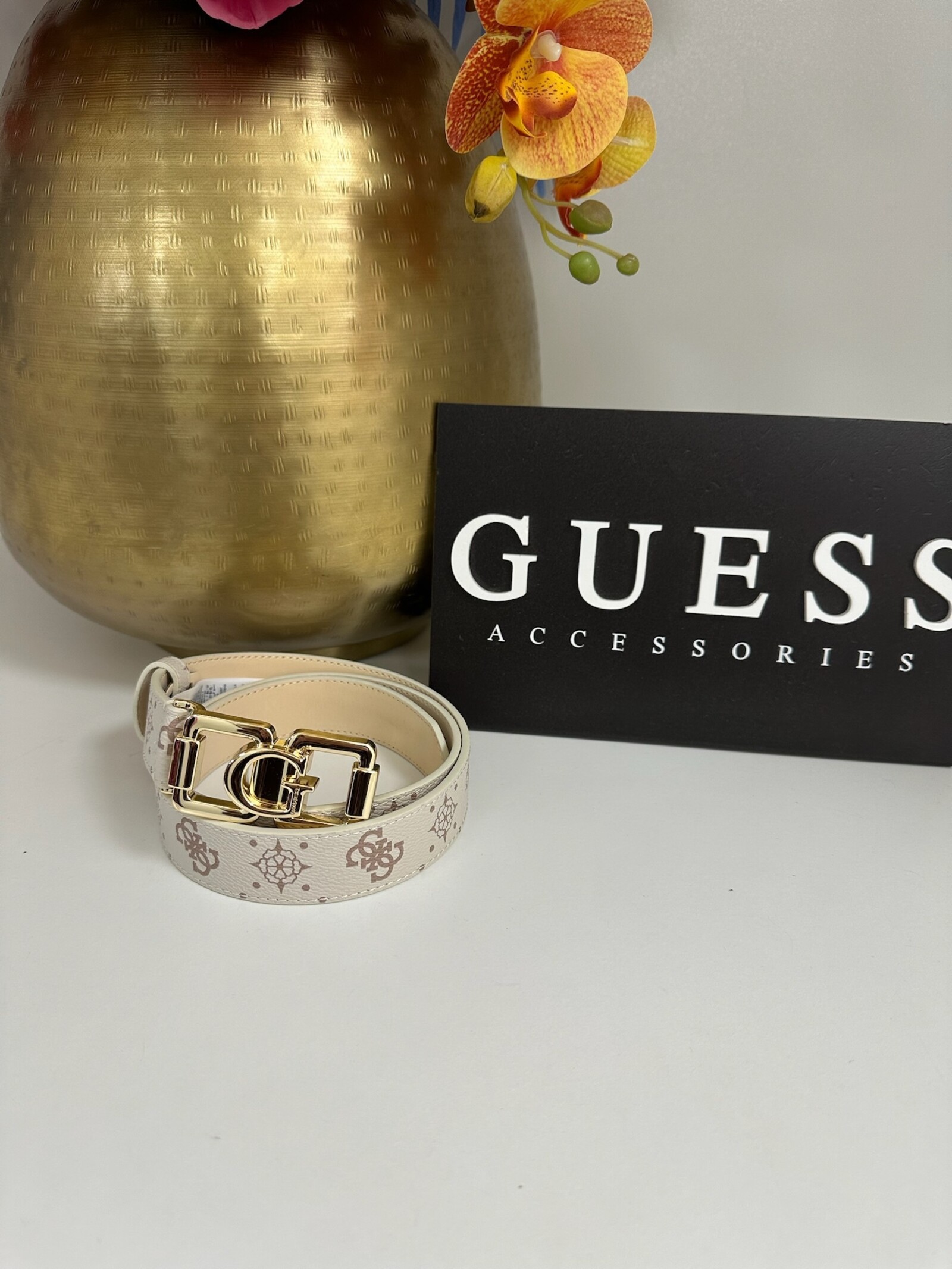 Guess Belt Emelie Vanilla Logo Guess 1060