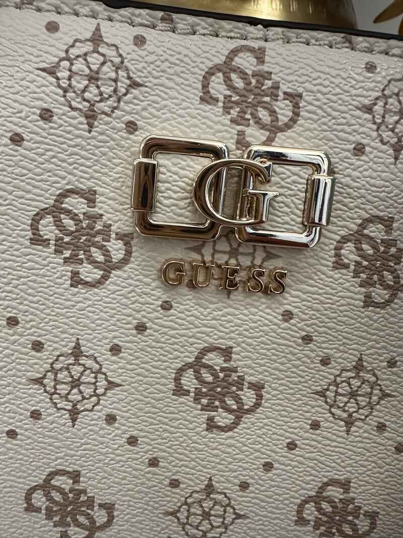 Satchel Bag Emelie Vanilla Logo Guess 1151