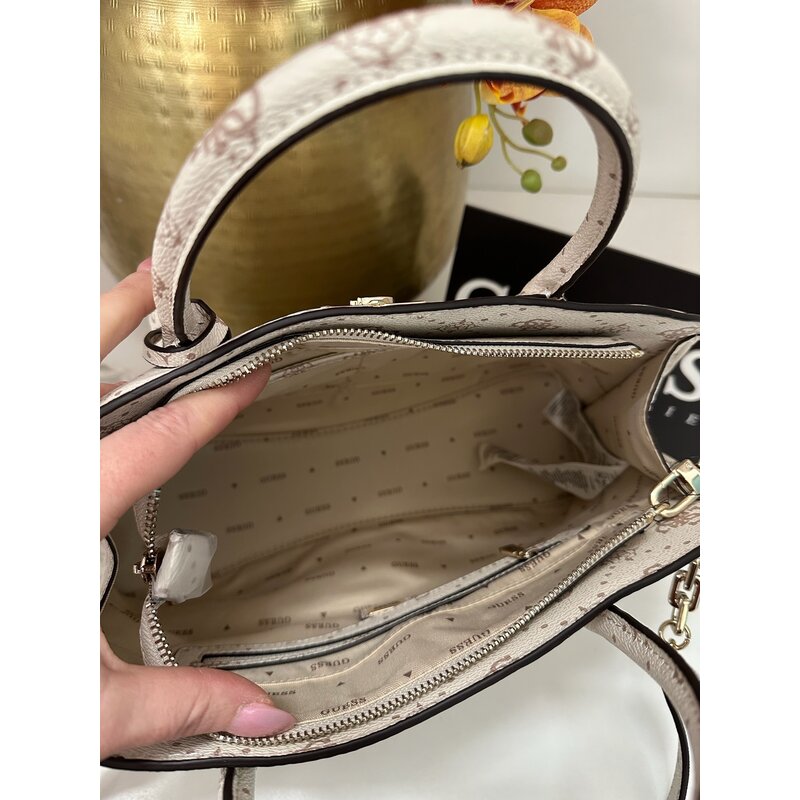 Satchel Bag Emelie Vanilla Logo Guess 1151