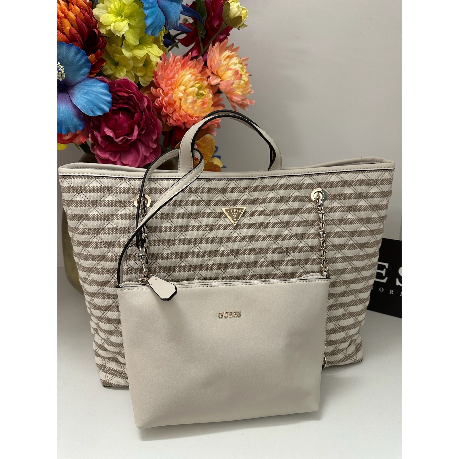 Guess 2 in 1 tote bag Giully Guess Taupe Multi 1143