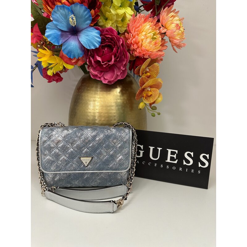 Flap Bag Guilly Metallic Denim Guess 1156