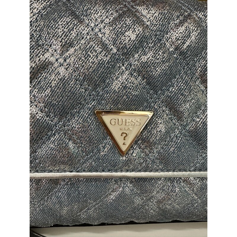 Flap Bag Guilly Metallic Denim Guess 1156