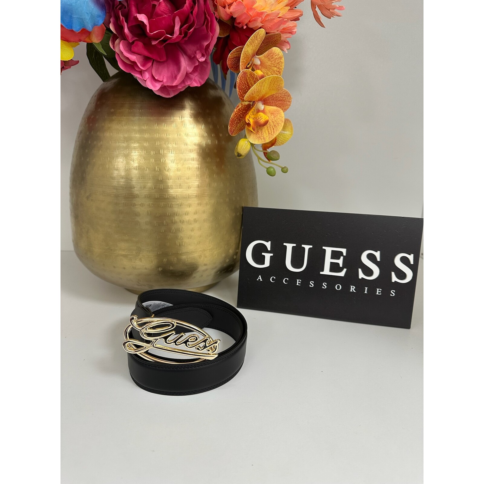 Guess Belt Adj Logo Black Guess 1059