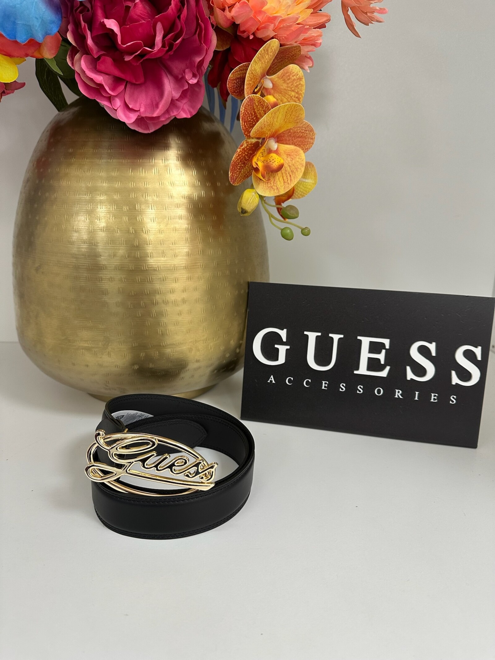 Guess Belt Adj Logo Black Guess 1059