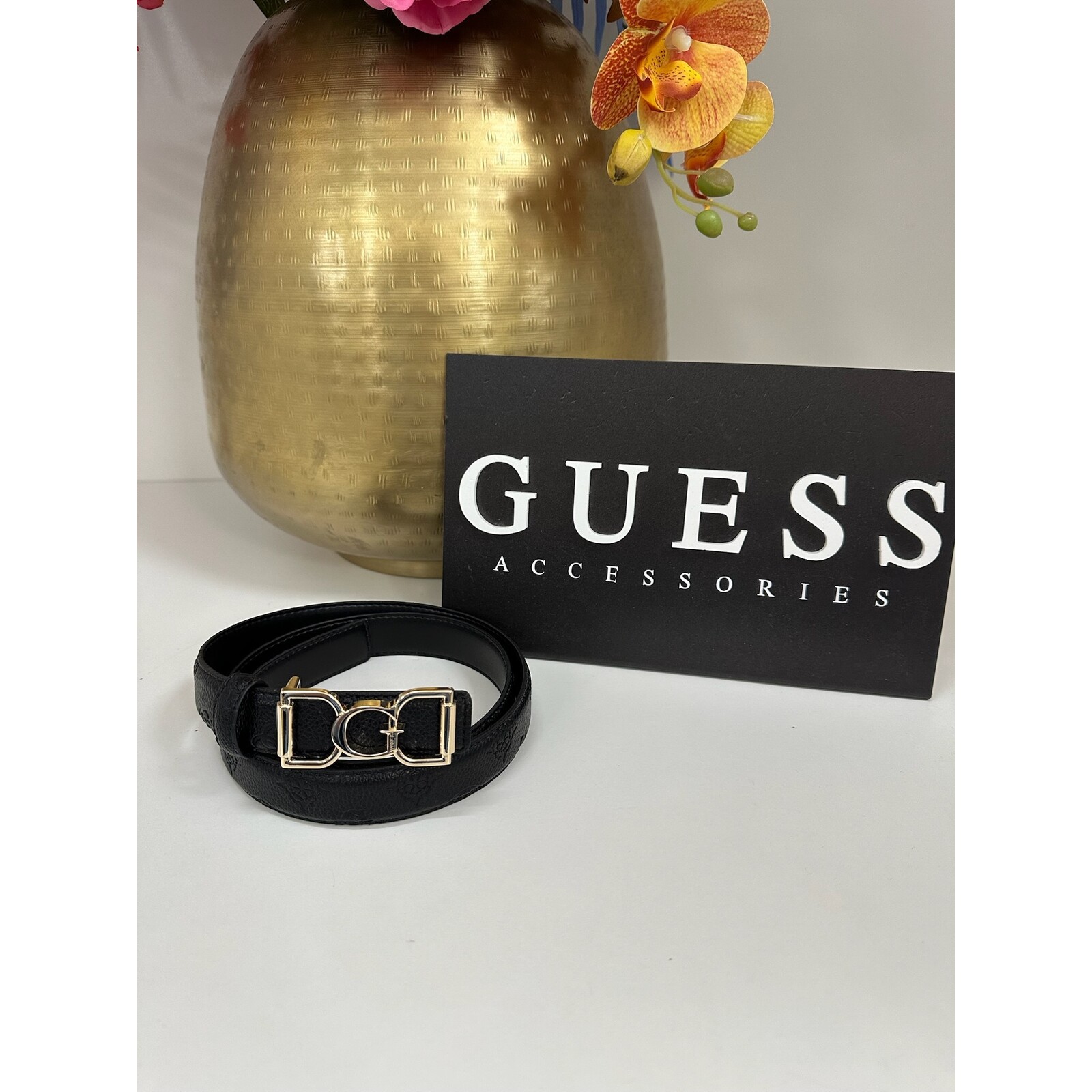 Guess Belt Anise Logo Black Guess 1168