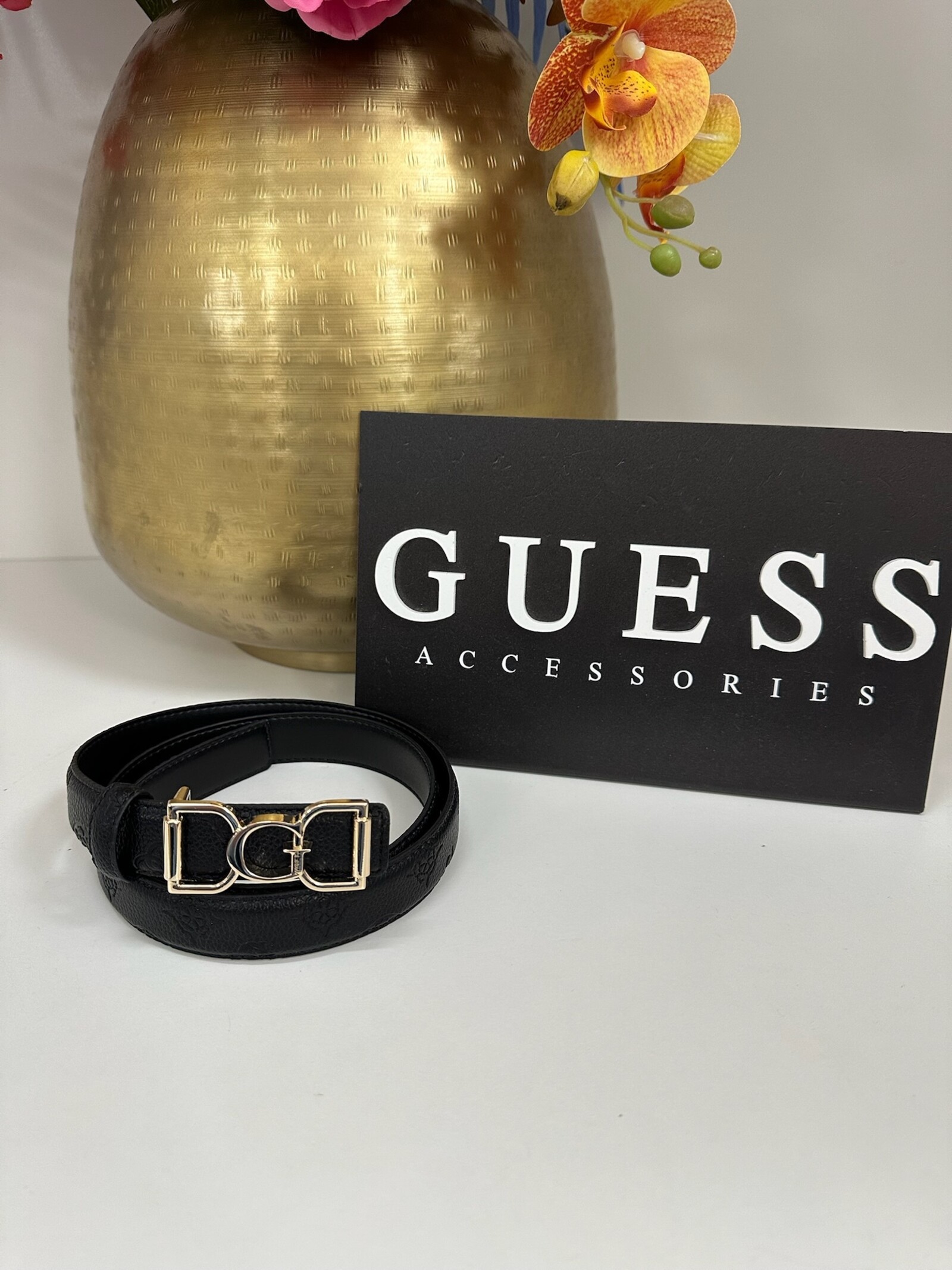 Guess Belt Anise Logo Black Guess 1168