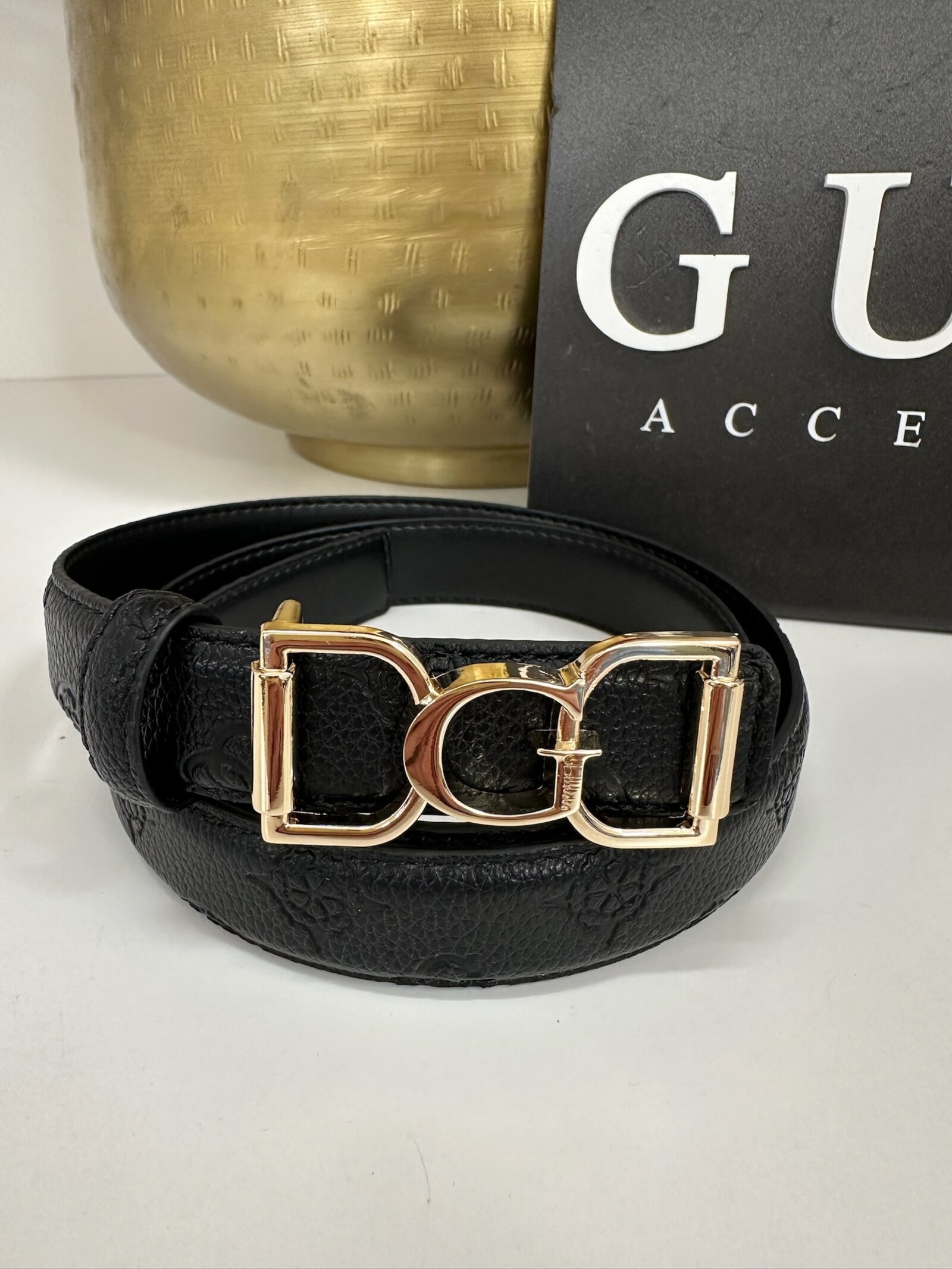 Guess Belt Anise Logo Black Guess 1168
