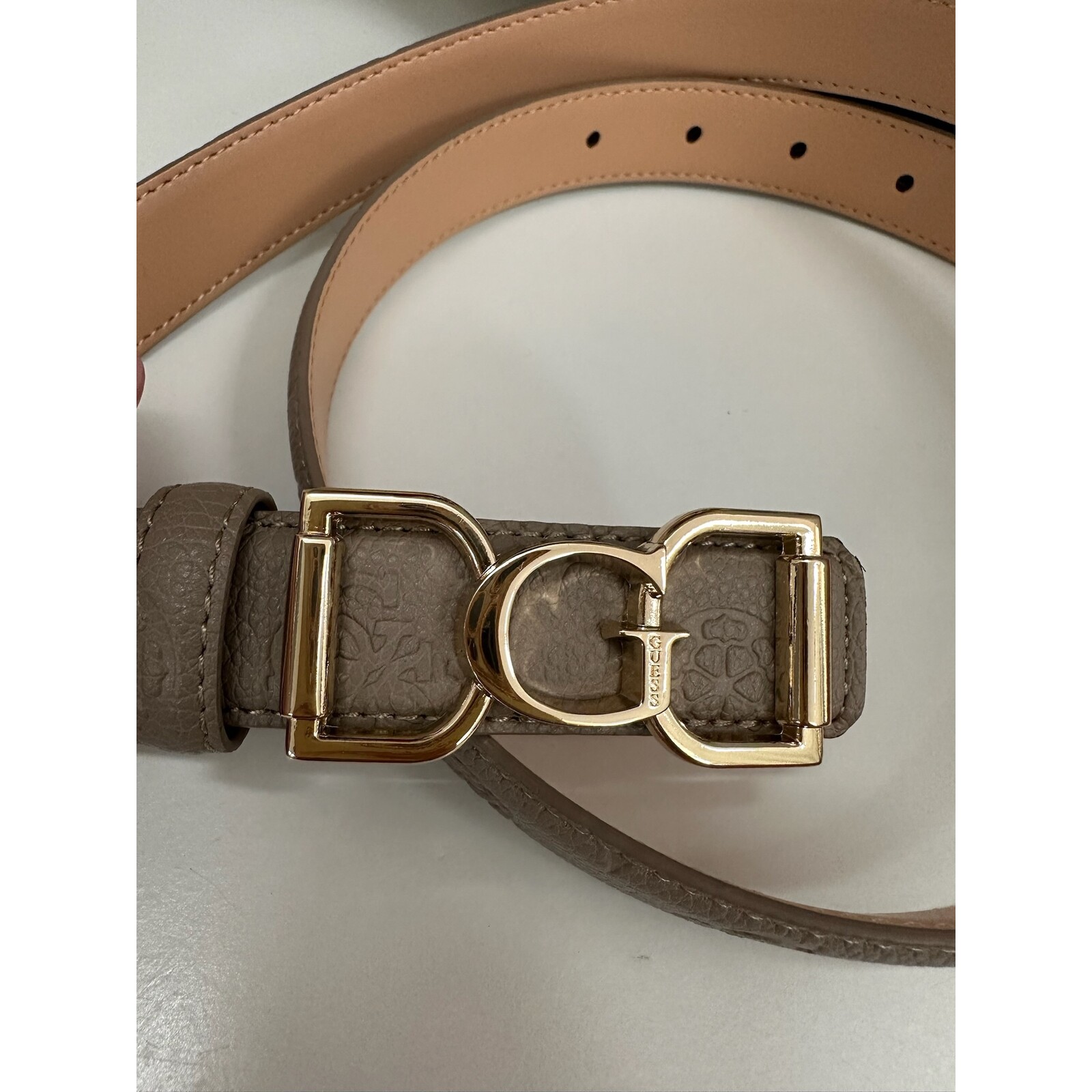 Guess Belt Anise Logo Dark Taupe Guess 1169