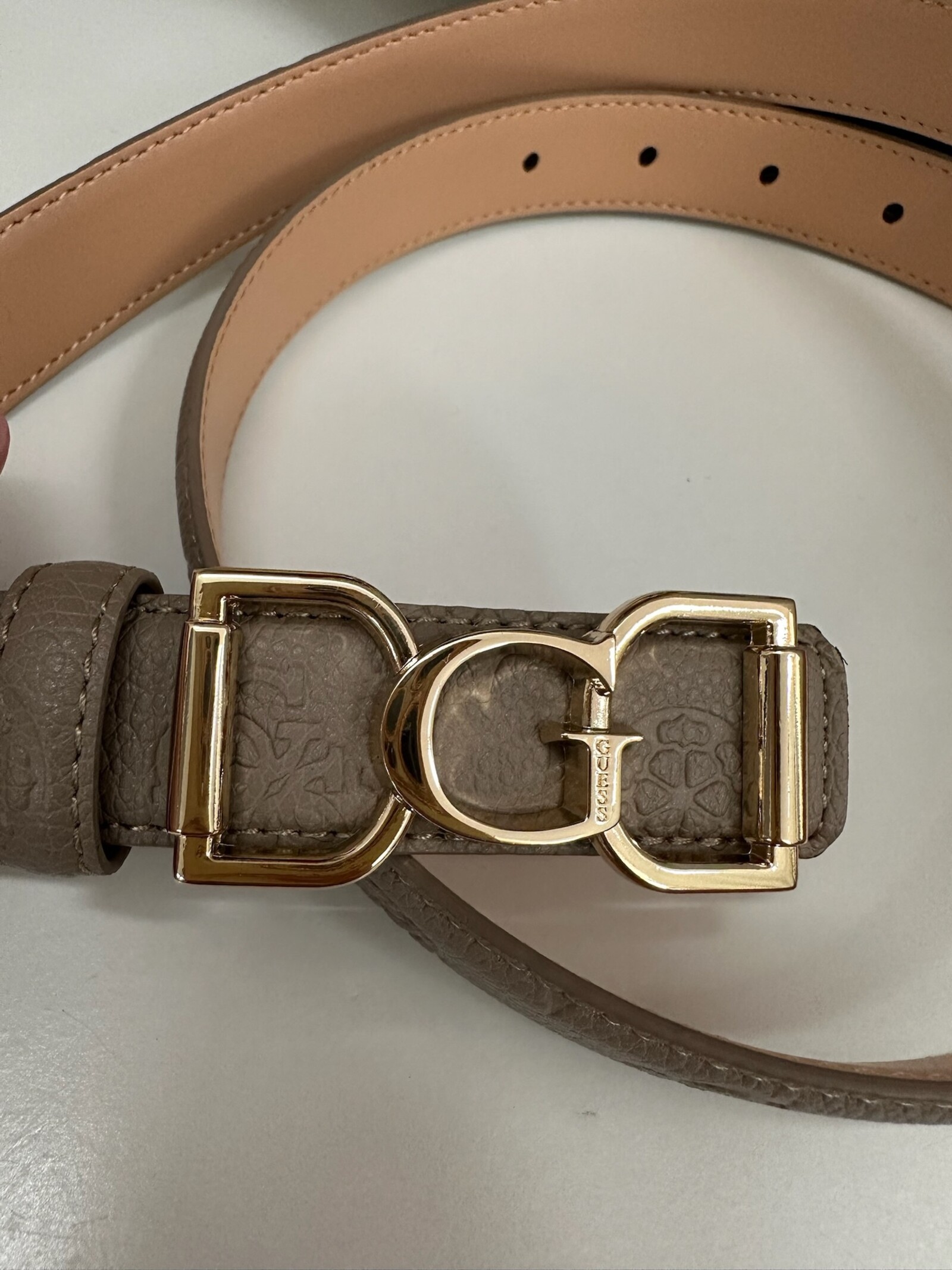 Guess Belt Anise Logo Dark Taupe Guess 1169