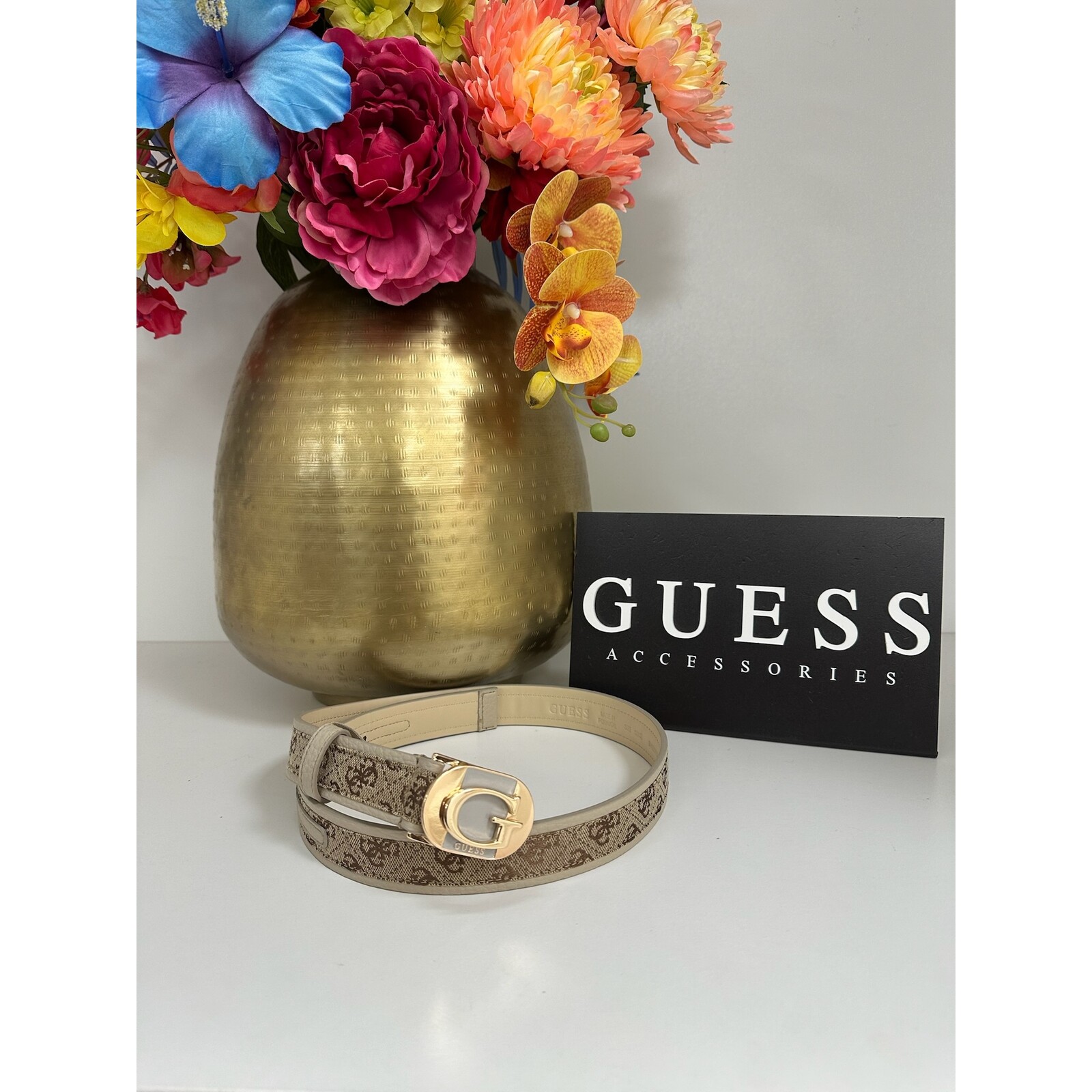 Guess Belt Jessa Latte Logo Guess 1130