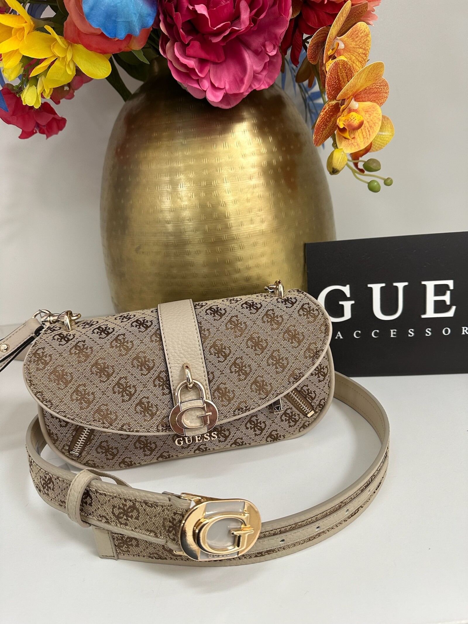 Guess Belt Jessa Latte Logo Guess 1130