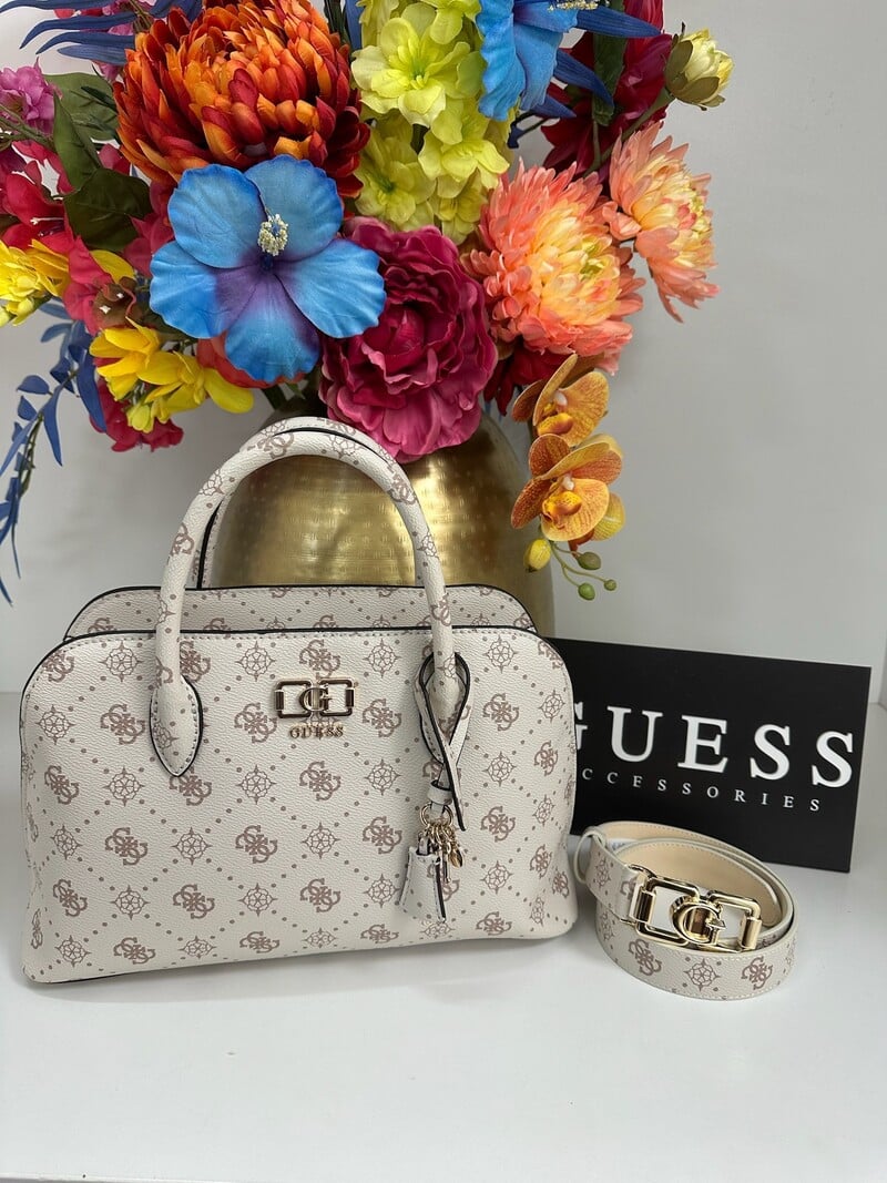 Satchel Bag Emelie Vanilla Logo Guess 1151
