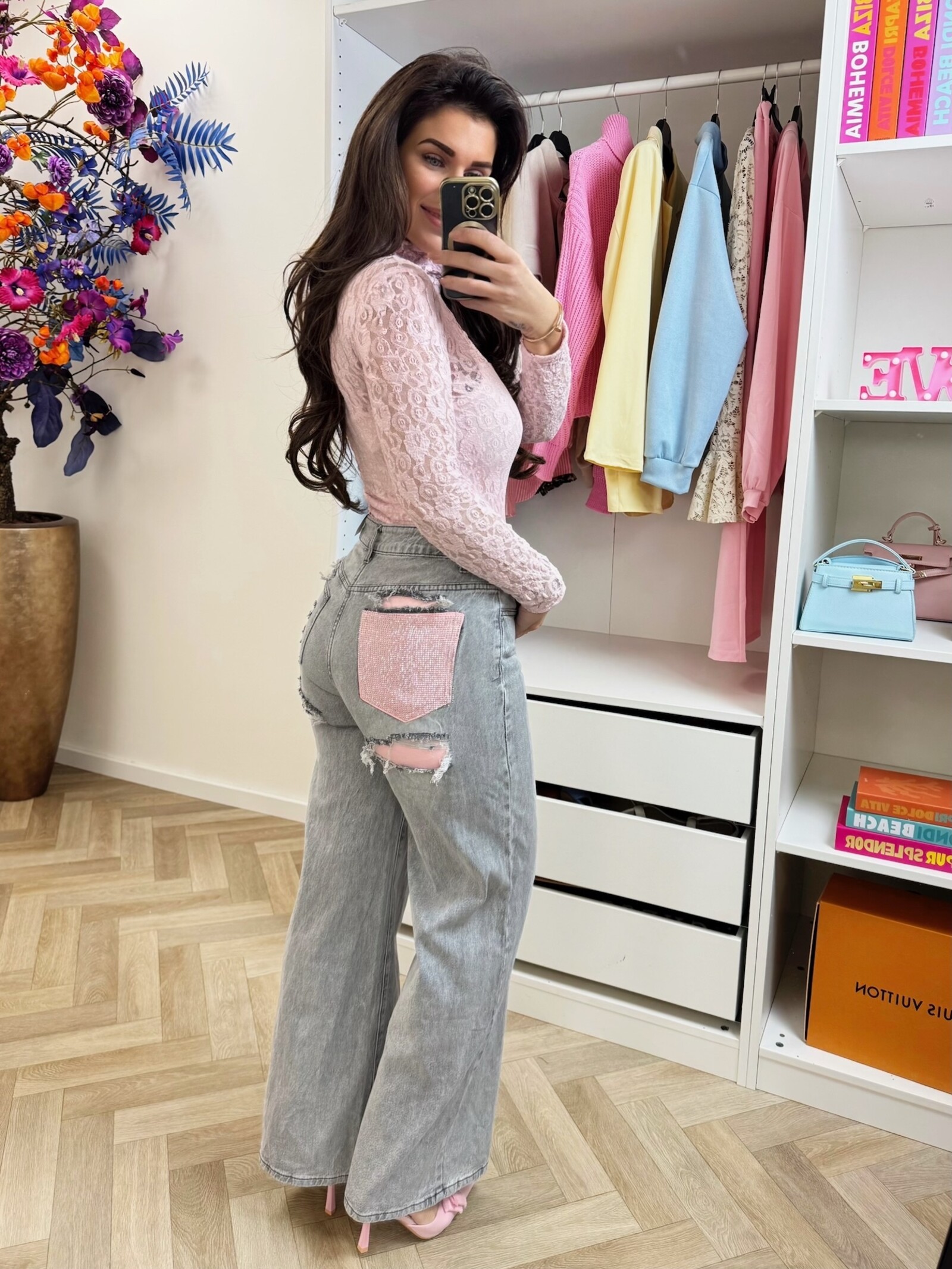 Luxe jeans Diamonds Grey Monday LW-1961