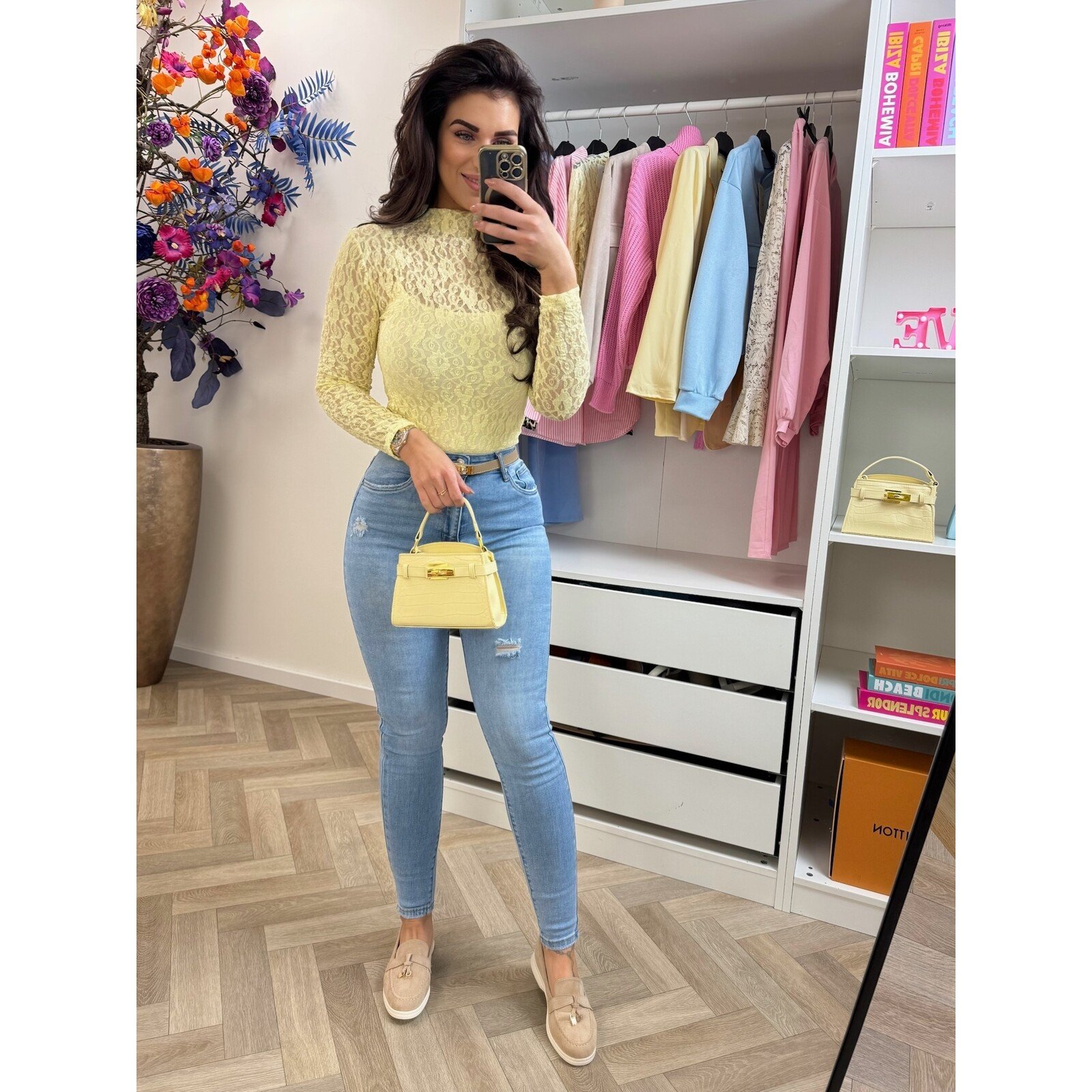 Body Lace high neck Yellow