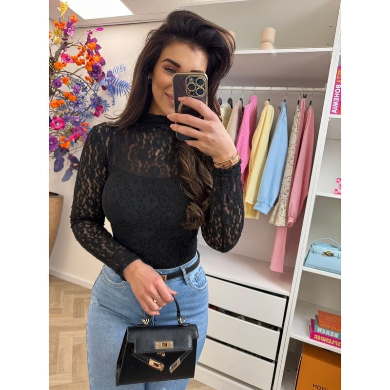 Body Lace high neck Black