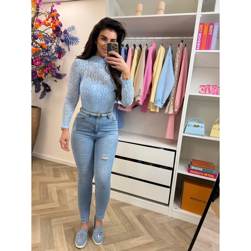 Body Lace high neck Light Blue