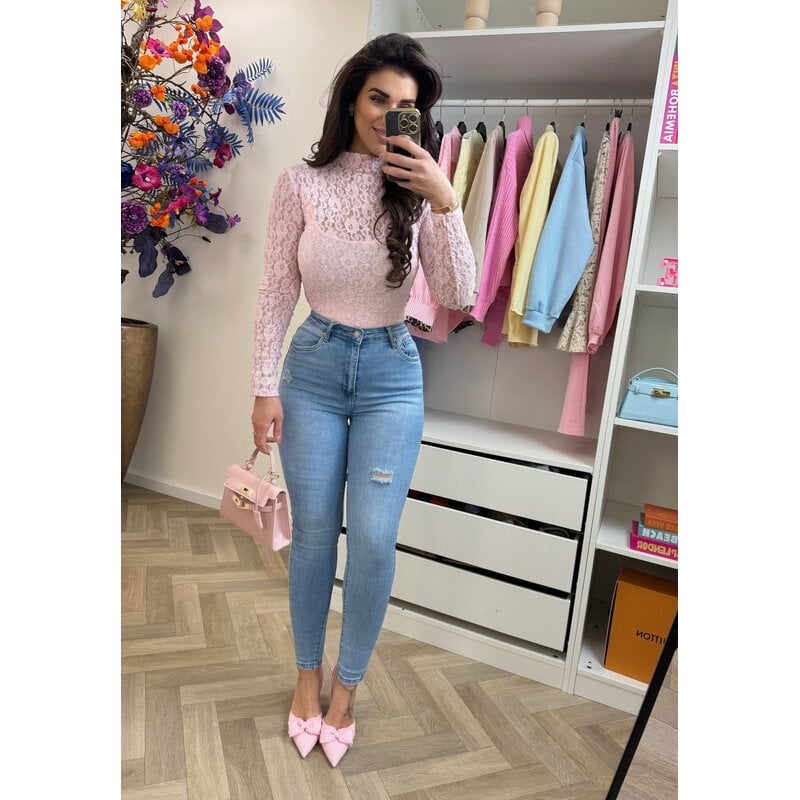 Body Lace high neck Pink