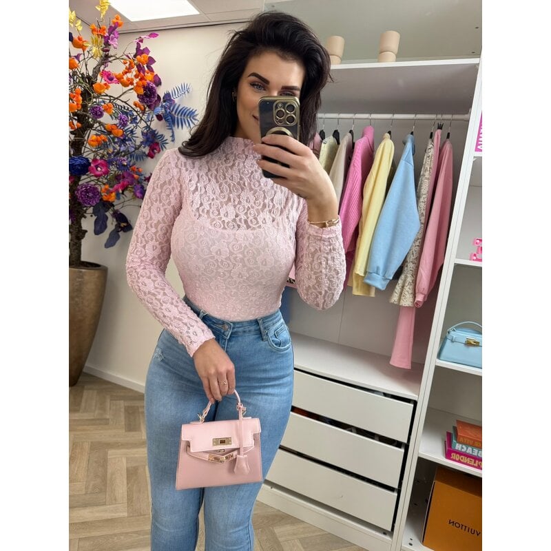 Body Lace high neck Pink