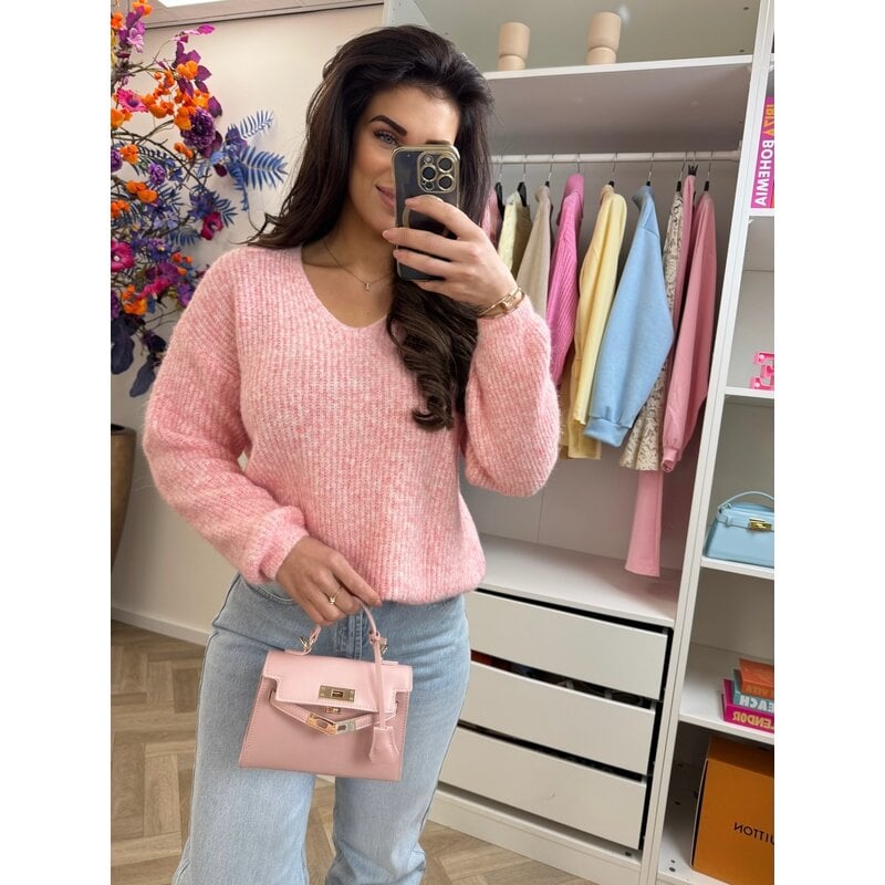 Sweater Paris v-hals Pink