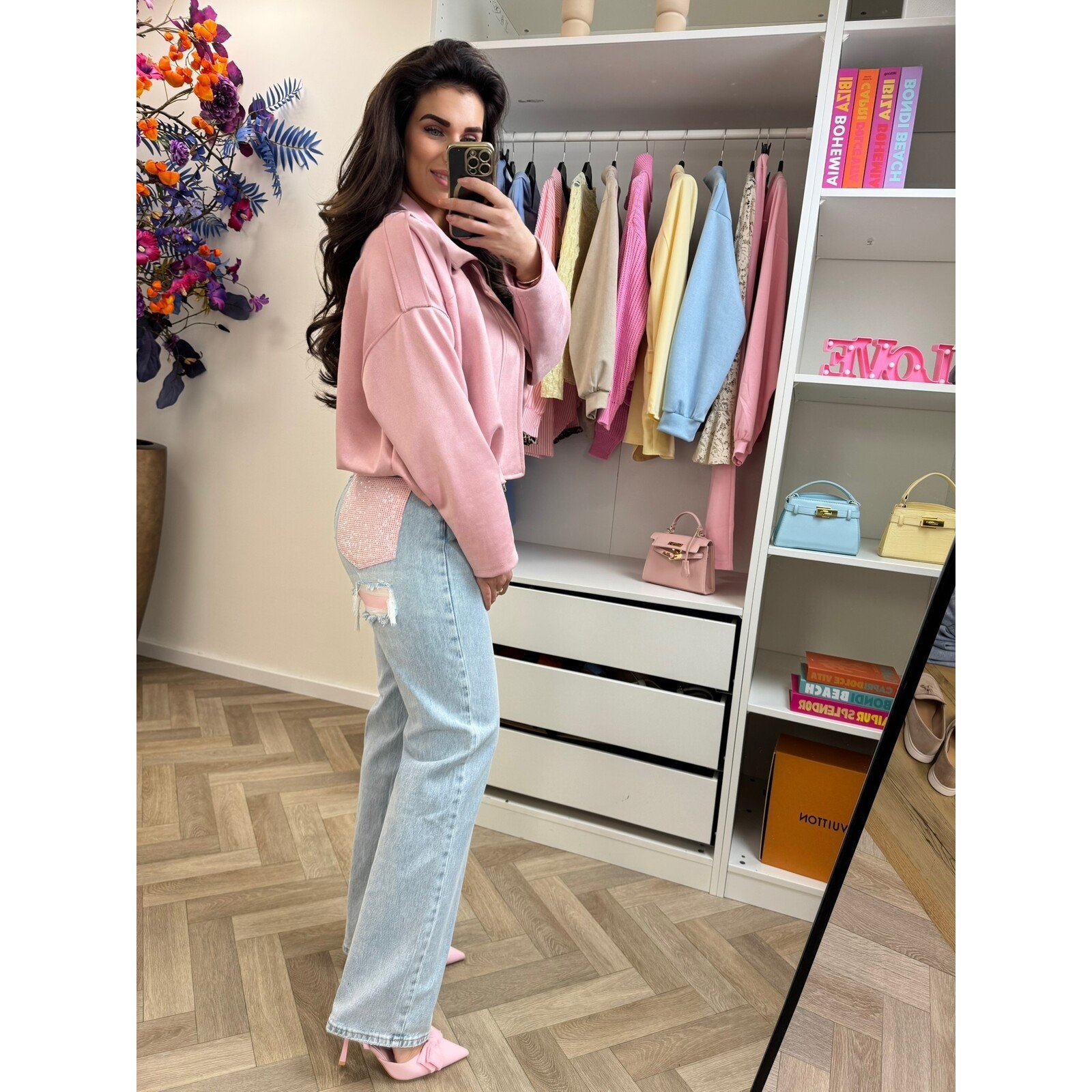 Jacket suede Giorgina Pink