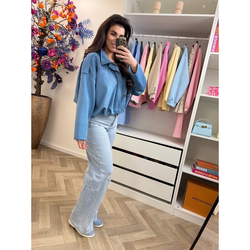 Jacket suede Giorgina Denim Blue