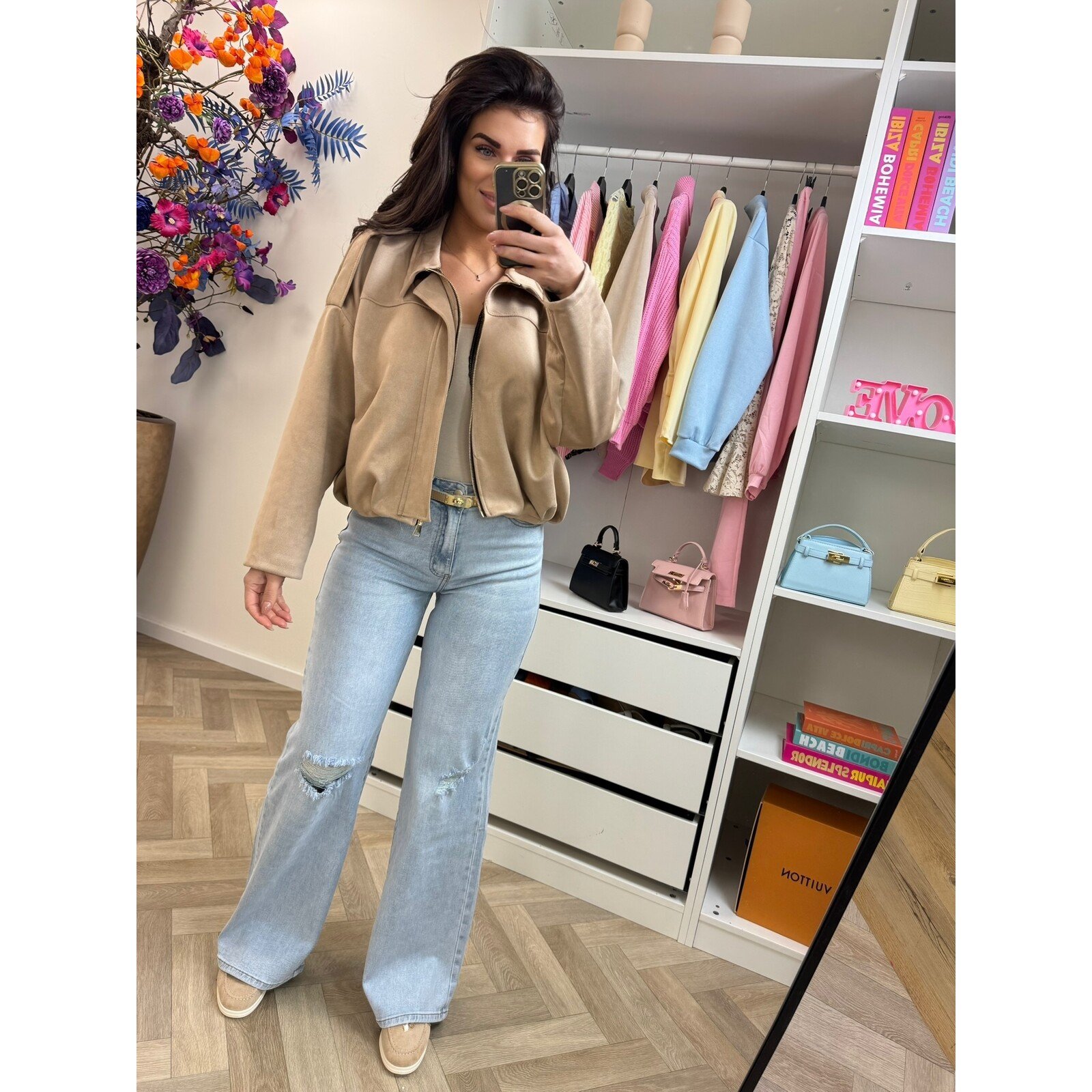 Jacket suede Giorgina Camel