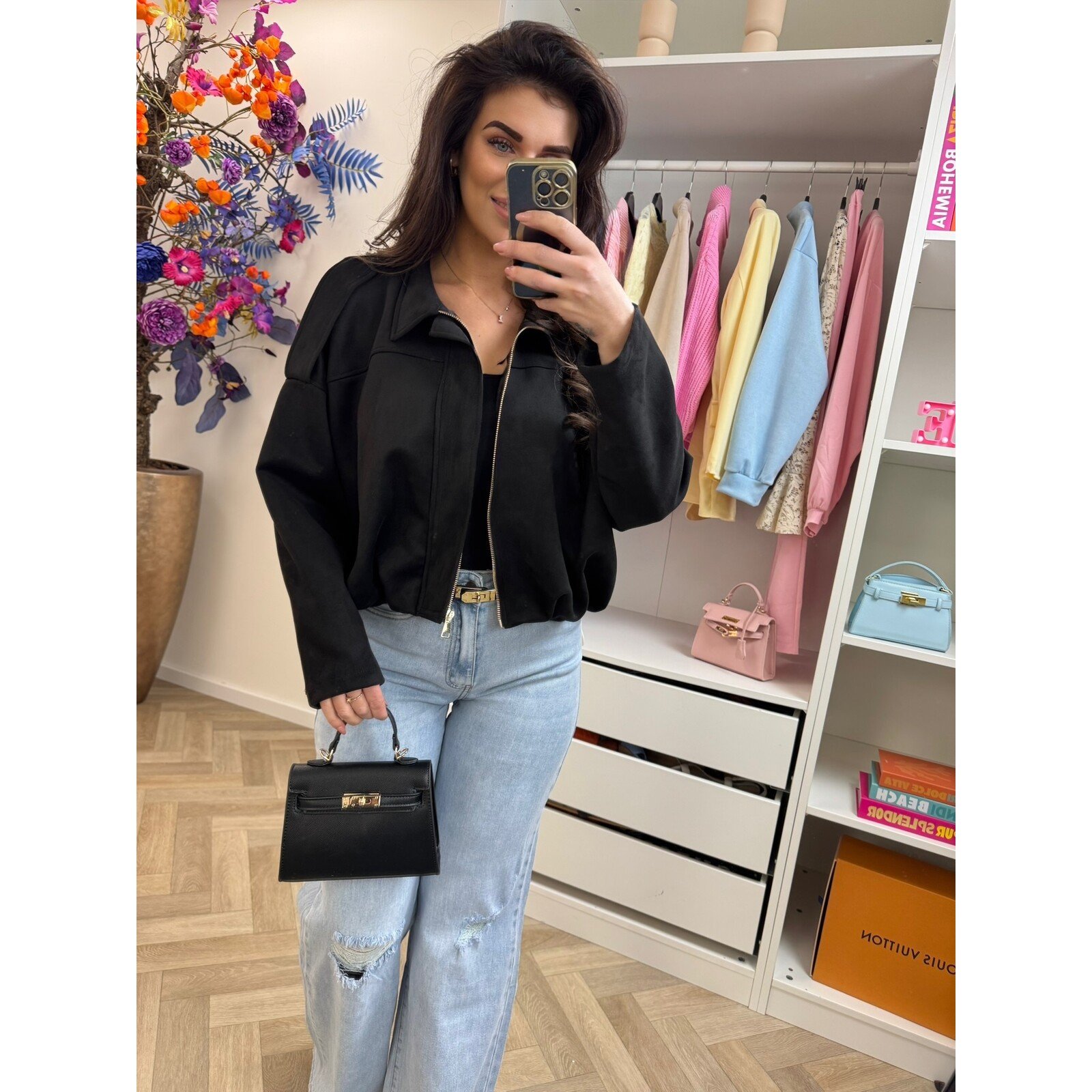 Jacket suede Giorgina Black