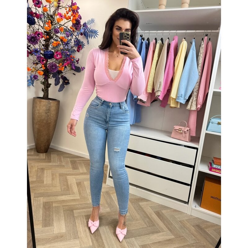 Body spring lace Pink