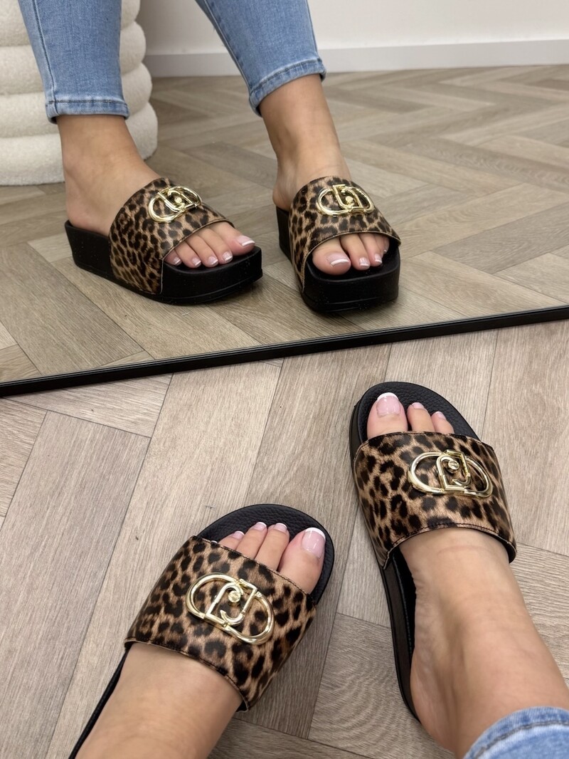 Slippers Mykonos Leopard Black Liu Jo 1889
