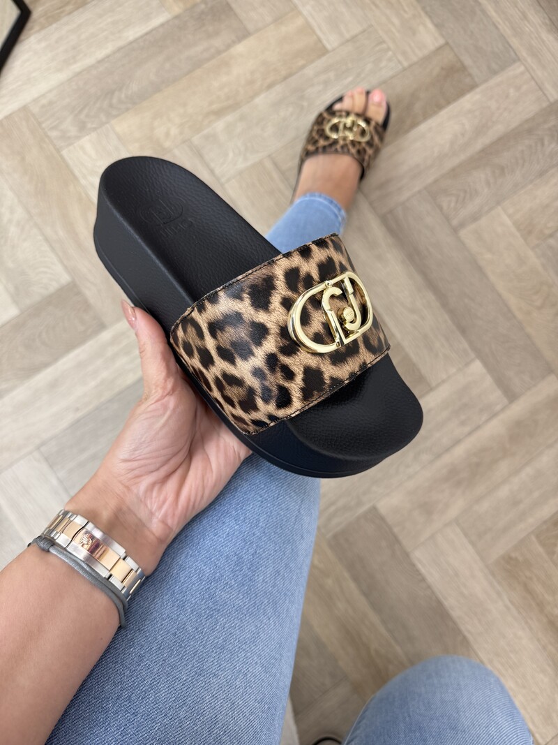 Slippers Mykonos Leopard Black Liu Jo 1889