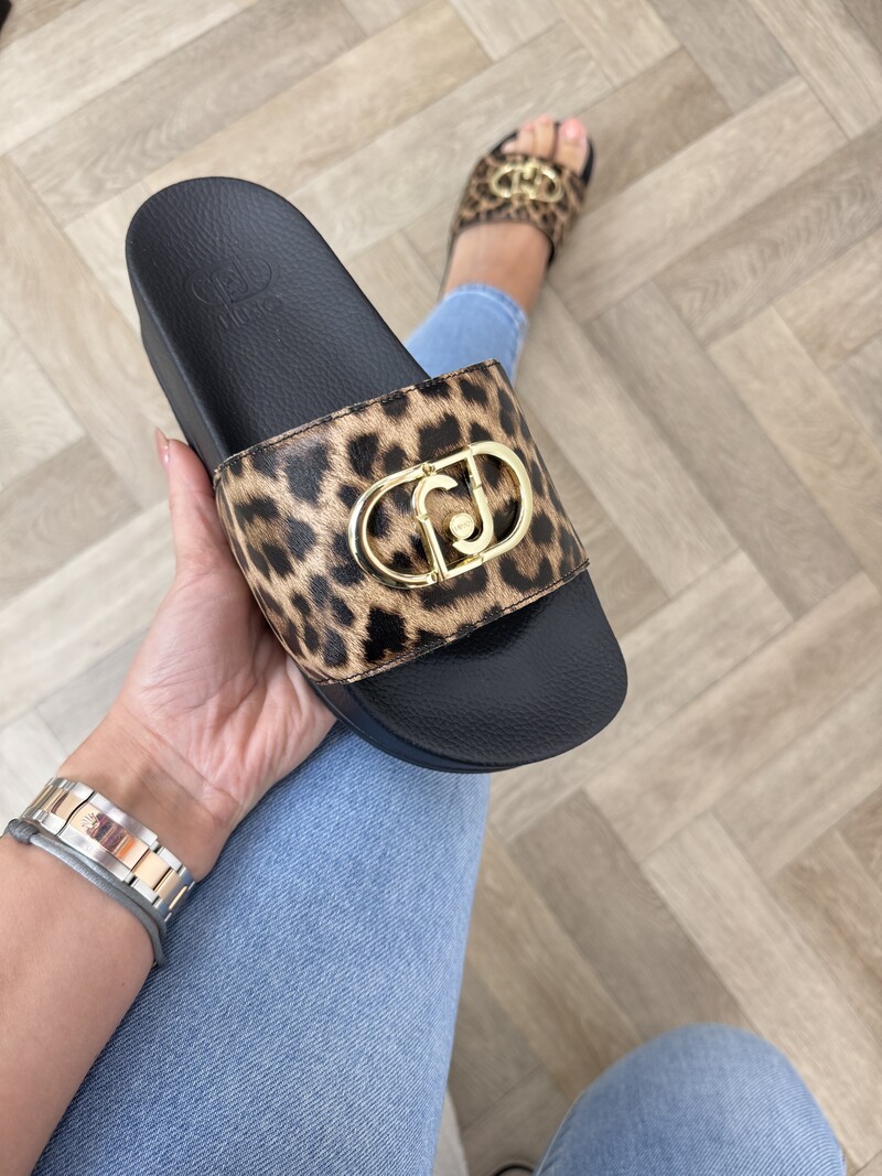 Slippers Mykonos Leopard Black Liu Jo 1889