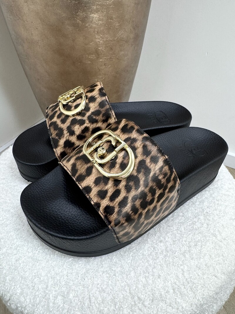 Slippers Mykonos Leopard Black Liu Jo 1889