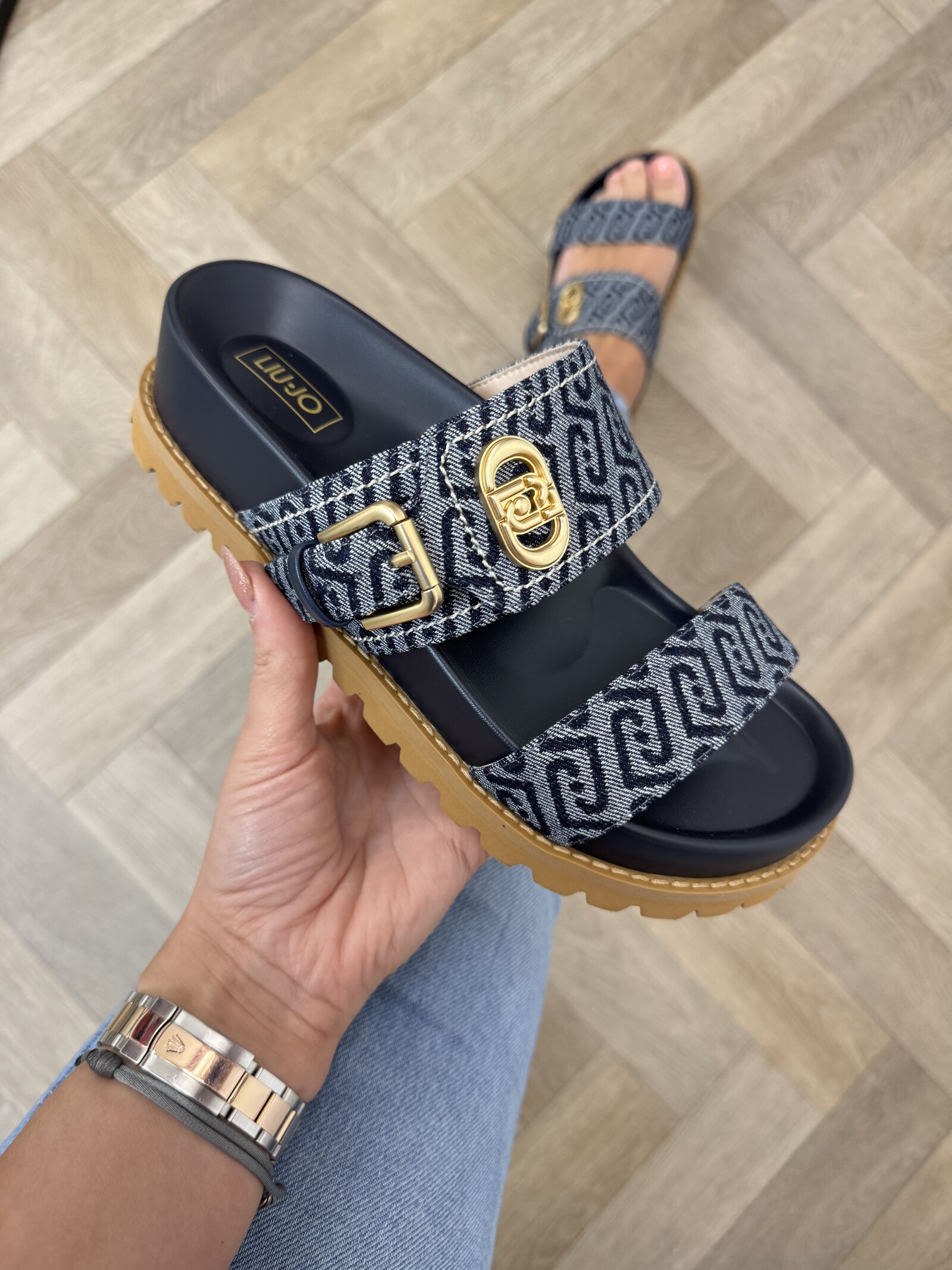 Liu-Jo Slippers Livia Monogram Denim Liu Jo 1901