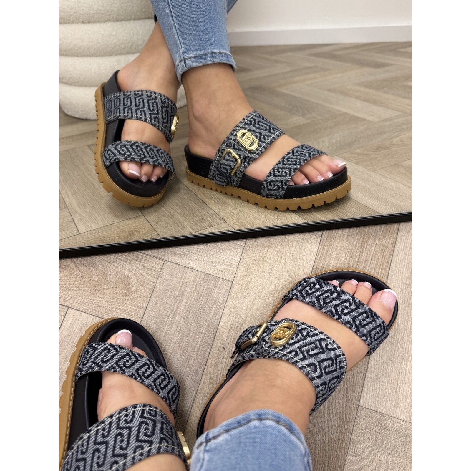 Liu-Jo Slippers Livia Monogram Denim Liu Jo 1901