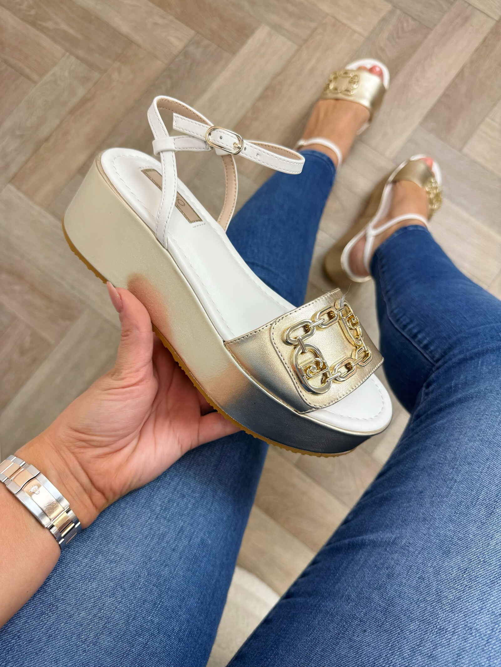 Liu-Jo Sandal Flo Calf Leather Gold Liu Jo 1878
