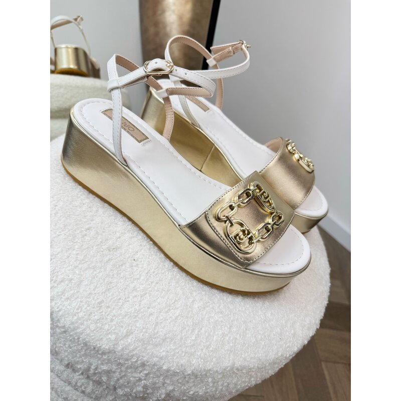 Sandal Flo Calf Leather Gold Liu Jo 1878