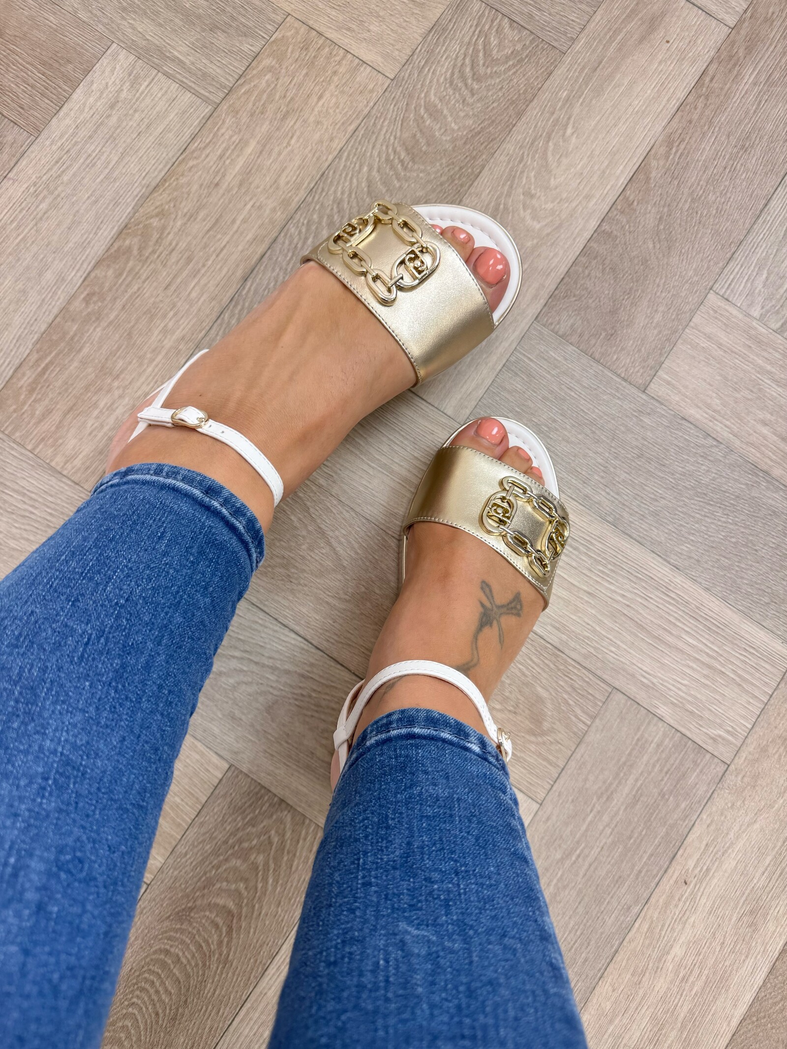 Liu-Jo Sandal Flo Calf Leather Gold Liu Jo 1878