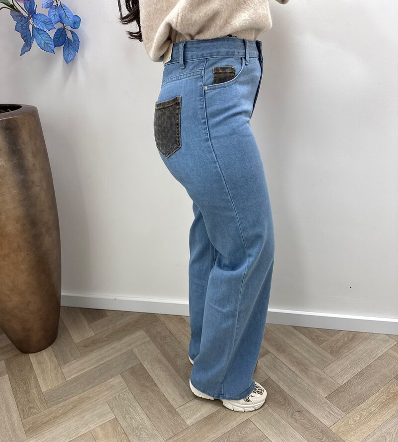 Jeans Folyrose leopard light blue FY-10588-D