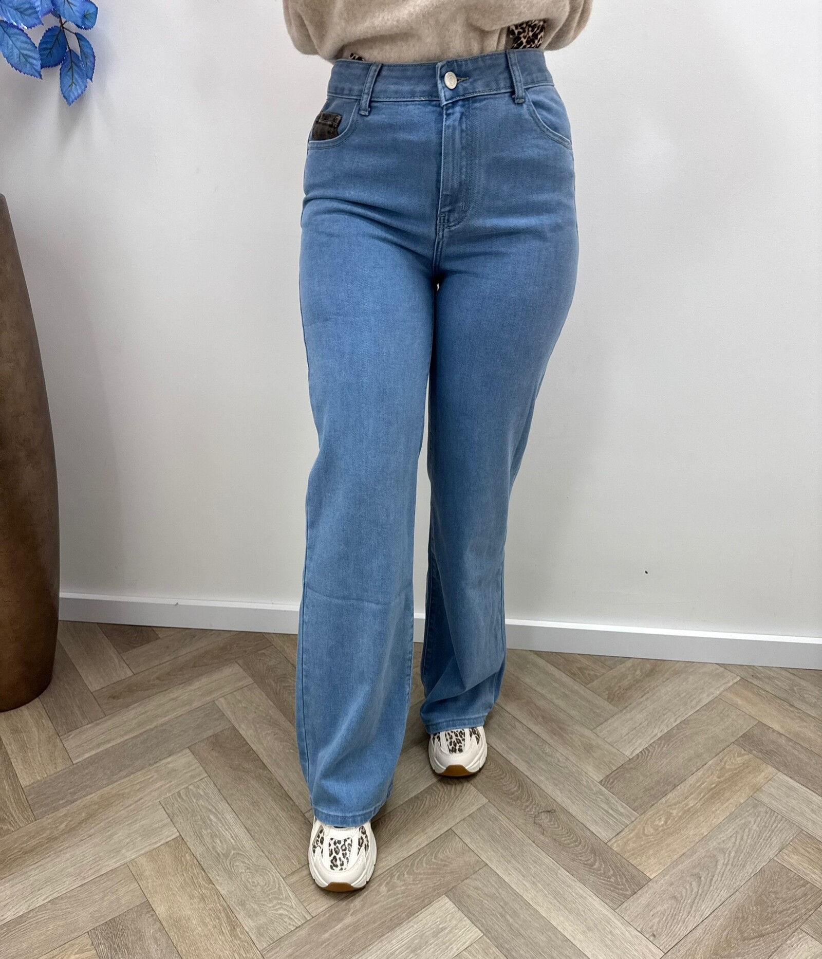 Jeans Folyrose leopard light blue FY-10588-D