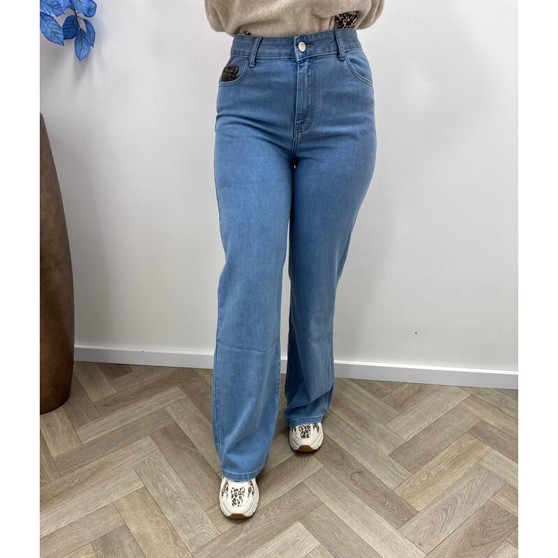 Jeans Folyrose leopard light blue FY-10588-D