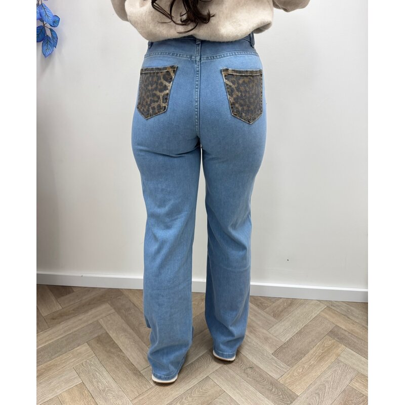 Jeans Folyrose leopard light blue FY-10588-D
