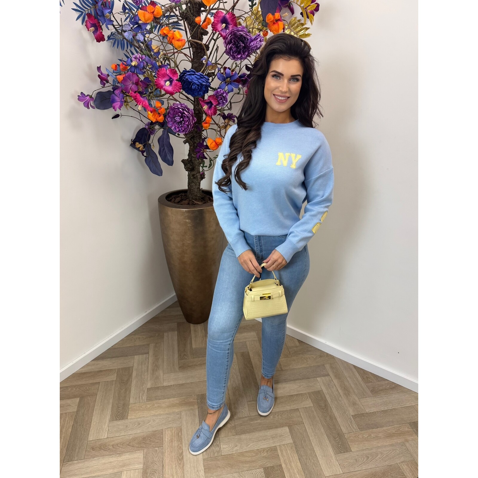 Sweater NY AM1078 Blue Yellow