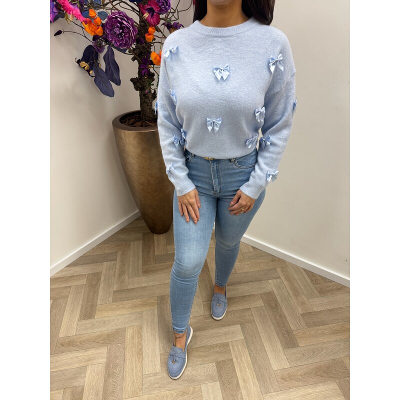 Trui Satin Bow AM1092 Light Blue