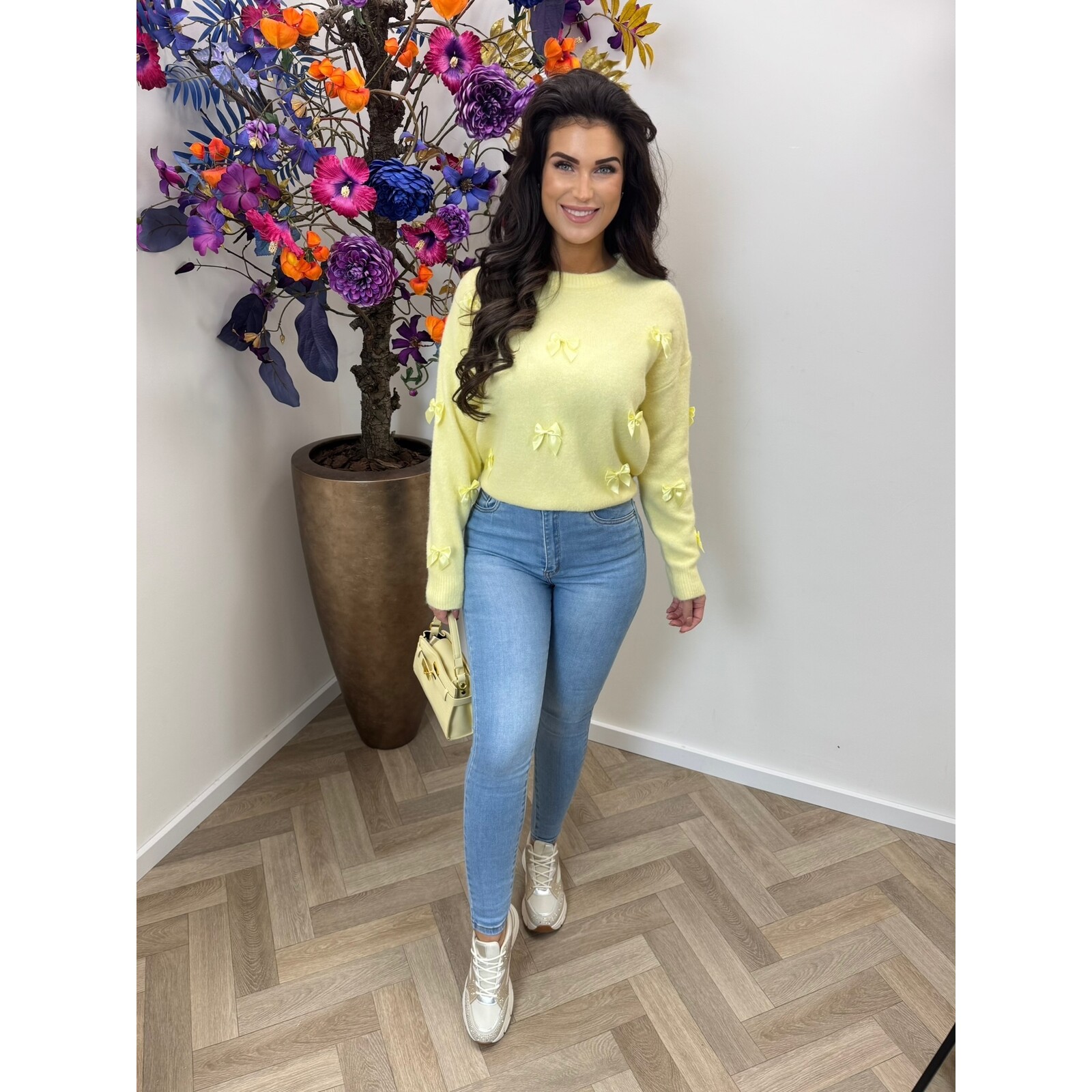 Trui Satin Bow AM1092 Yellow