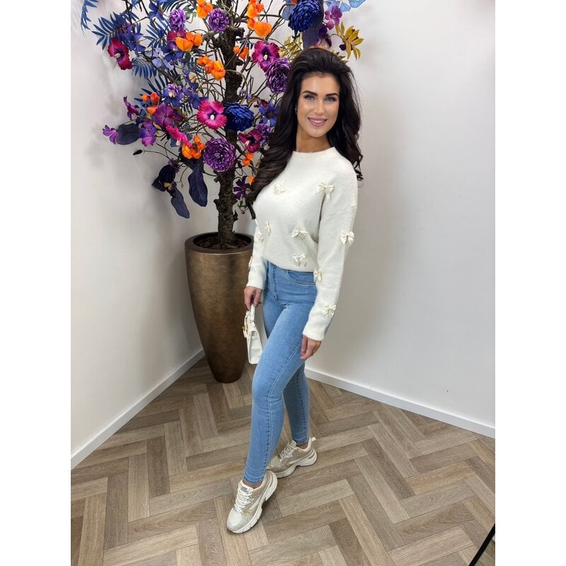 Trui Satin Bow AM1092 Beige