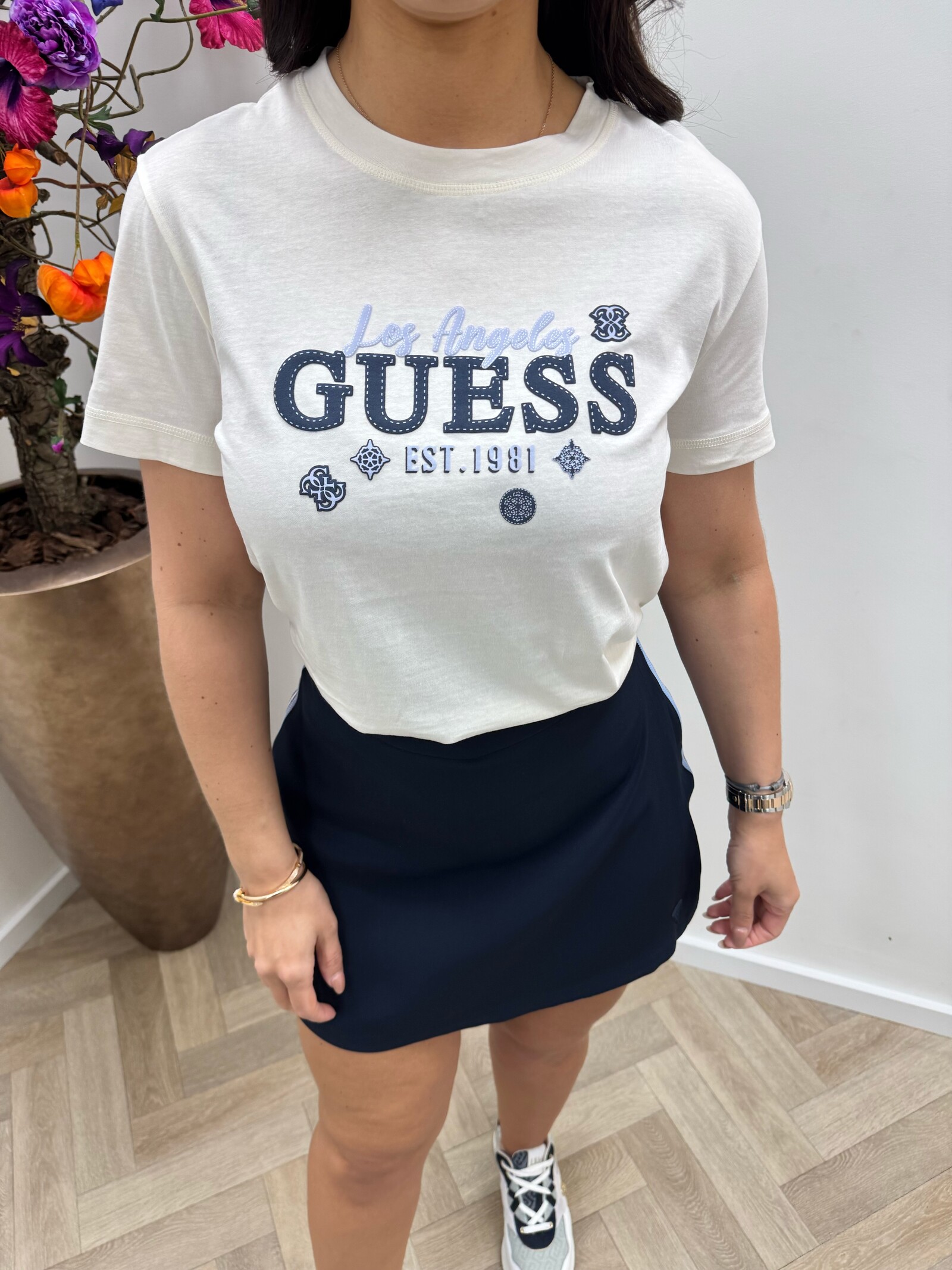 Guess T-shirt Agnes Cream White Guess 1107