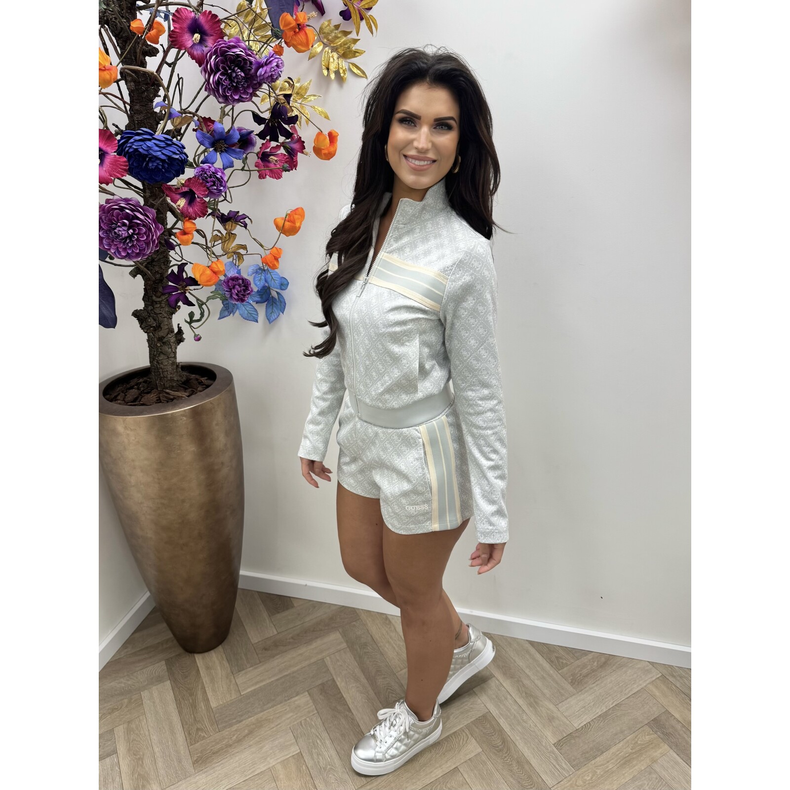 Guess Zip Jacket Allover Logo Mint Guess 1127